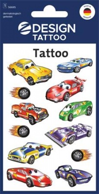 Matrica, tetoválás, 1 ív, 76x120 mm, AVERY ZWECKFORM, "Z-Design No.56685", autók