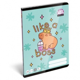 Füzet, tűzött, A5, vonalas, 32 lap, 3. osztály, LIZZYSULI, "Lollipop Capybara","16-32"